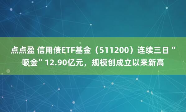 点点盈 信用债ETF基金（511200）连续三日“吸金”12.90亿元，规模创成立以来新高